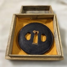 Japanese Antique Tsuba of Katana Samurai Sword Guard Iron Rare Design 75-D11