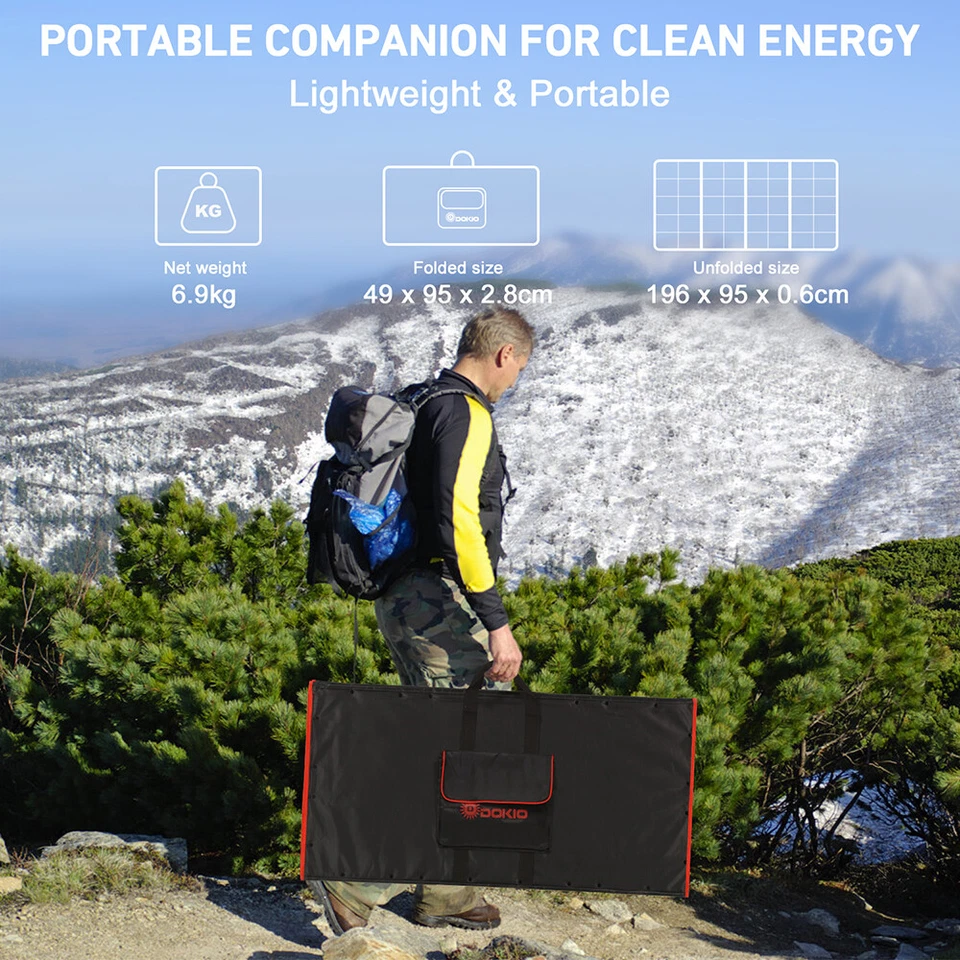 300w 12v Portable Foldable Solar Panel Kit For Camping/Caravan/Power station - Image 2 of 4
