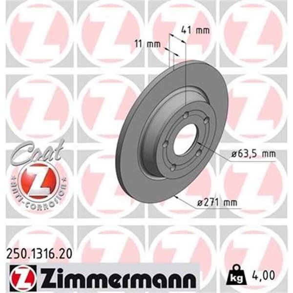 2X Zimmermann Bremsscheibe 250.1316.20-image