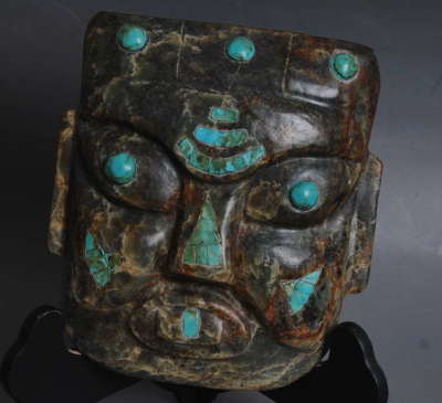 Mayan Culture MASK! glue Green Eye Nose man Face! Dark Hemor Liao