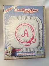 MCNEIL CANDLEWICKING STITCHERY EMBROIDERY ACTIVITY KIT 10  X 10  INITIAL 1983