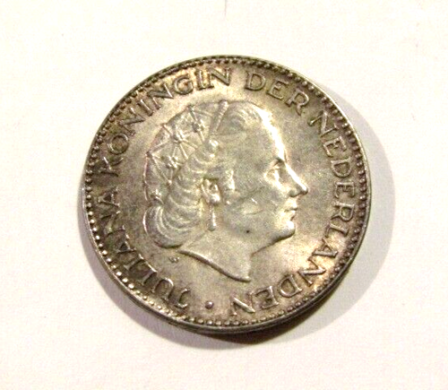 Netherlands 1954 1 Gulden Silver Au Coin