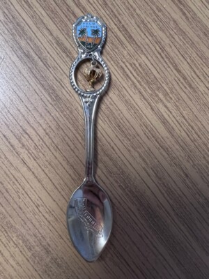 工芸品 California Old school spoon Vintage Souvenir Spoon US Collectible Palm Springs CA with Palm