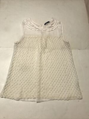 S.O.Y. Blouse Size S White Sleeveless Sheer 4140