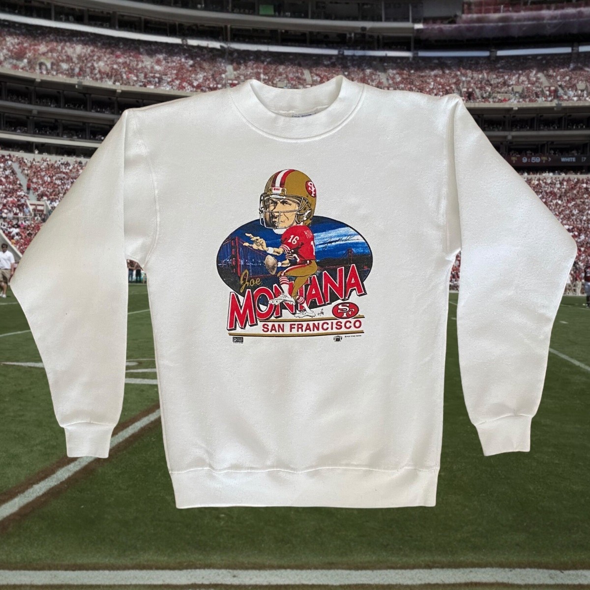 Vintage Joe Montana 49ers Caricature Sweatshirt Salem Sportswear