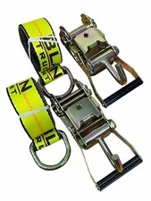 Tow Truck Wheel Lift Tie Down Kit. 2 Finger Hook Ratchets 2 D-ring Straps.