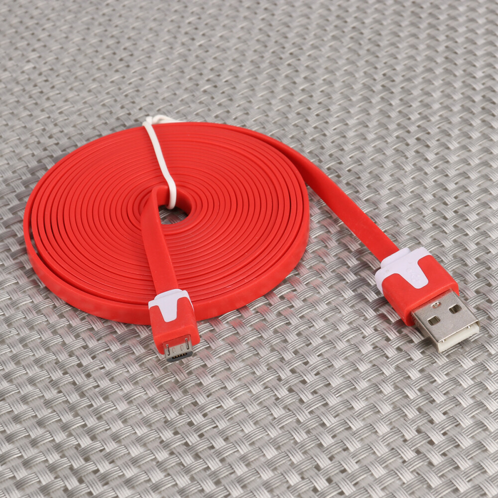 3M Flat Micro USB Cable - Tangle-Free Silicone Charging & Data Cord  