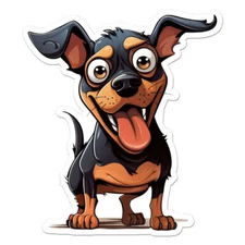 Cartoon Mini Pinscher Sticker Decal