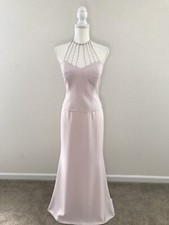 Daymor Couture Pink Crystal Halter Beaded Gown and Jacket Size 6 NWT