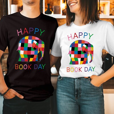 Shirt Welttag des Buches Elefant Patchwork lustig Kinder Schule Buch Woche Oberteil T-1320