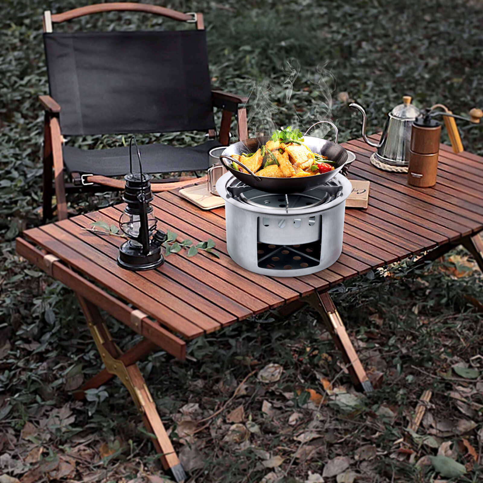 Portable BBQ Grill Wood Burner Multifunctional Outdoor Camping Cooking Stove  | eBay