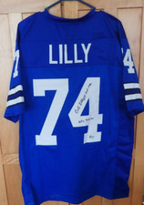 Bob Lilly Custom Blue Jersey W/ HOF 1980 + NFL TOP 100 Beckett WY33451