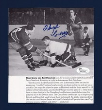 Floyd Curry signed Montreal Canadiens b&w magazine photo Jsa Authenticated