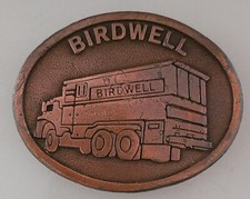 Vintage Birdwell Trucking Belt Buckle Rare w/ sticker