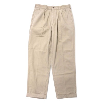 POLO RALPH LAUREN 2 Tuck Wide Chino Pants 34 Beige Cotton Mexico 