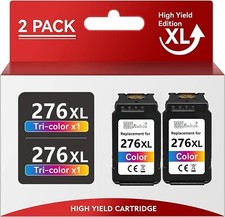 2 Pack Replacement Canon CL-276 XL Tri-color ink for PIXMA TS3520 TS3522