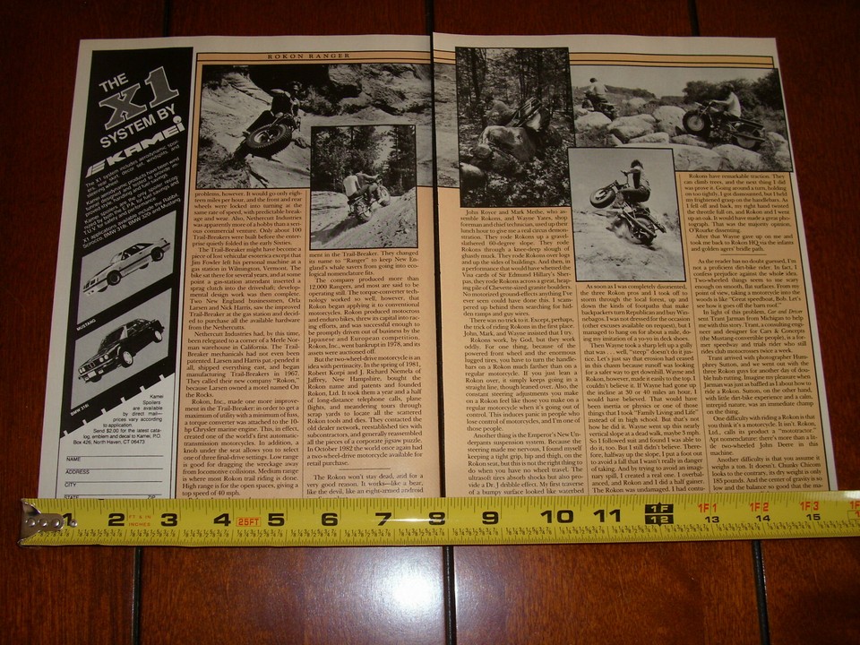 ROKON RANGER 2X2 MOTORCYCLE - ORIGINAL 1984 ARTICLE | eBay