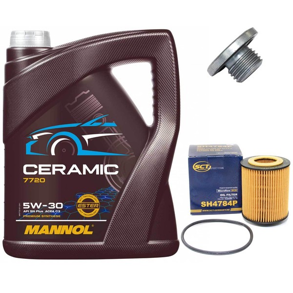 MotoröL Set 5W-30 5 Liter + ÖLfilter + Schraube FüR Opel Corsa Vectra Saab 9-3-image