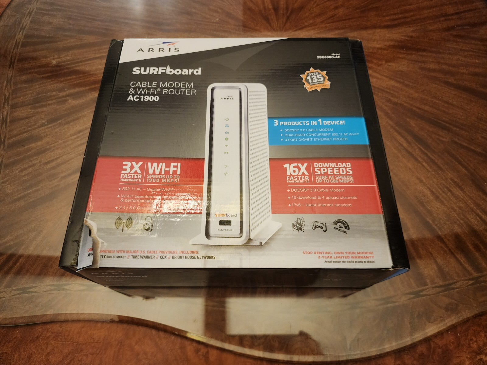 ARRIS SURFboard SBG6900AC Docsis 3.0 Cable Modem & AC1900 WiFi