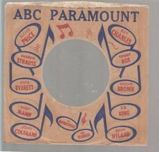 Company Sleeve 45 ABC / PARAMOUNT Brown w/ Blue Red Writing Music Note 6