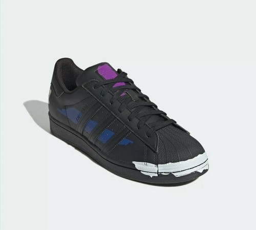 Adidas Superstar Comic Art Sneaker Graffiti Black Red Blue GW5783 Size 9.5 RARE - Picture 5 of 10