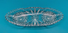 Antique American Brillant Cut ABC Glass Meriden J D Bergen Golf 12? Celery Dish