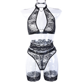 Women's Sexy Lingerie Lace Babydoll Bra Thong Set Sleepwear Underwear Nightwear