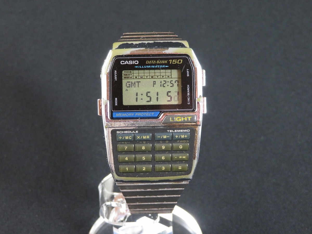 Vintage CASIO DATA BANK DBC-1500 Digital Calculator Watch w Vintage CASIO DATA BANK DBC-1500 Digital Calculator Watch w