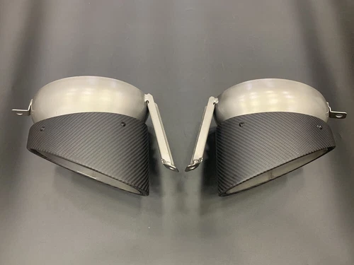 2x Real Carbon Fiber Car Rear Exhaust Pipe Tips For Audi R8 2010-2012 Left+Right - Picture 7 of 11