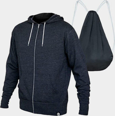 New Quickflip Charcoal Gray Zip Up Hoodie Sweatshirt Backpack