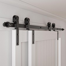 Sliding Door Rail Fitting Set 2 Doors Smooth Quiet Operation Easy RRP £73