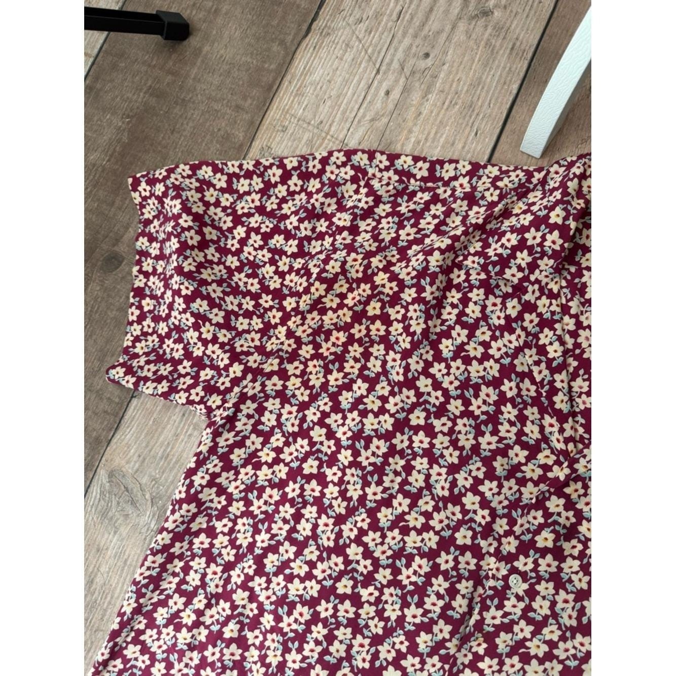 EXTREMELY RARE 1990's HK purple tag Ralph Lauren Burgundy Floral Blouse image 7