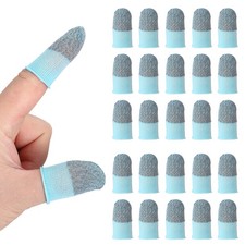Mobile Gaming Finger Sleeves, 40 Pack Controller Finger Thumb Sleeve, Blue