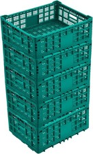 5pcs 52L Heavy-Duty Collapsible Milk Storage Crate Foldable Plastic Milk Crate
