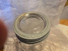 Vintage Glass Canning Lid With Zinc Ring Regular Mouth Mason Jars