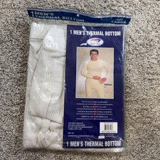 Arctic Knit Thermal Bottom Mens Large White Long Johns Underwear Base Layer
