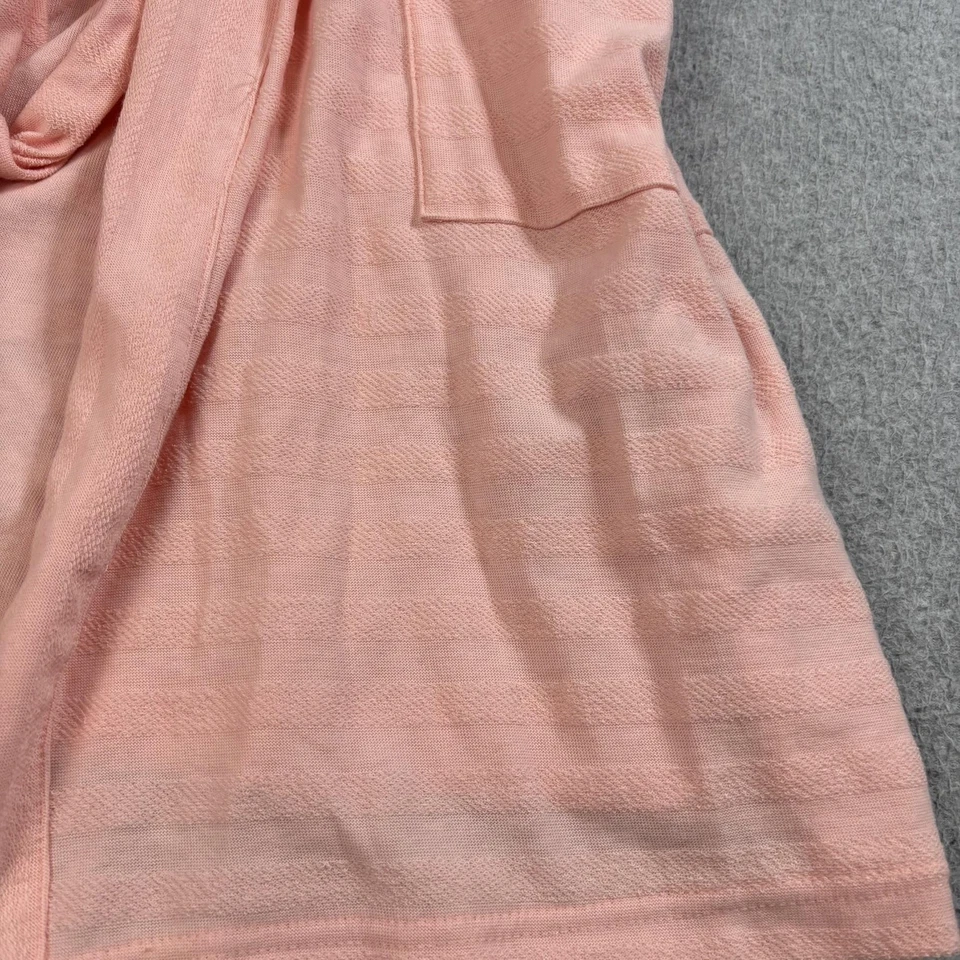 Bata Charter Club para mujer XL rosa corta ligera texturizada bolsillos con cinturón baño Foto 4 de 4