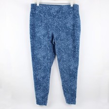Terra  Sky Women's Blue Floral Stretch Leggings Size 0X 14W