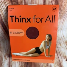 Thinx for All Size 2X Rhubarb Red Hi Waist Leakproof Period Underwear Panties