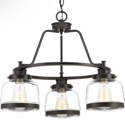 Progress Lighting P400057 Bronze Judson 3-Light 22''W Chandelier