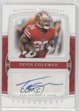 2019 National Treasures Signatures Holo Silver 5/25 Tevin Coleman #S-TC Auto 6w8