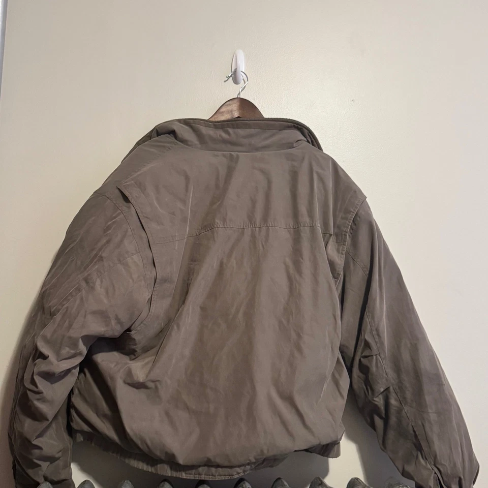 Члены только вниз куртки XL серо-коричневый молнии Bomber стиль с подкладкой зимнее пальто - Изображение 3 из 3