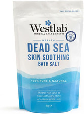 Image of Westlab Dead Sea Salts 1kg Natural Bath Soak Dry Itchy Skin Eczema Psoriasis