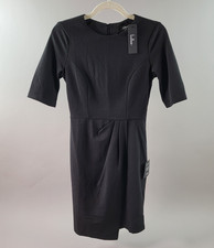 Lulus Dress Size Small Black Short Sleeve Fit & Flare Back Zip Evening Out NWT