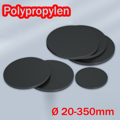 Kunststoff Rund PP Ø 20 - 350mm Dicke 1mm bis 30mm Ronde Scheibe Platte Schwarz