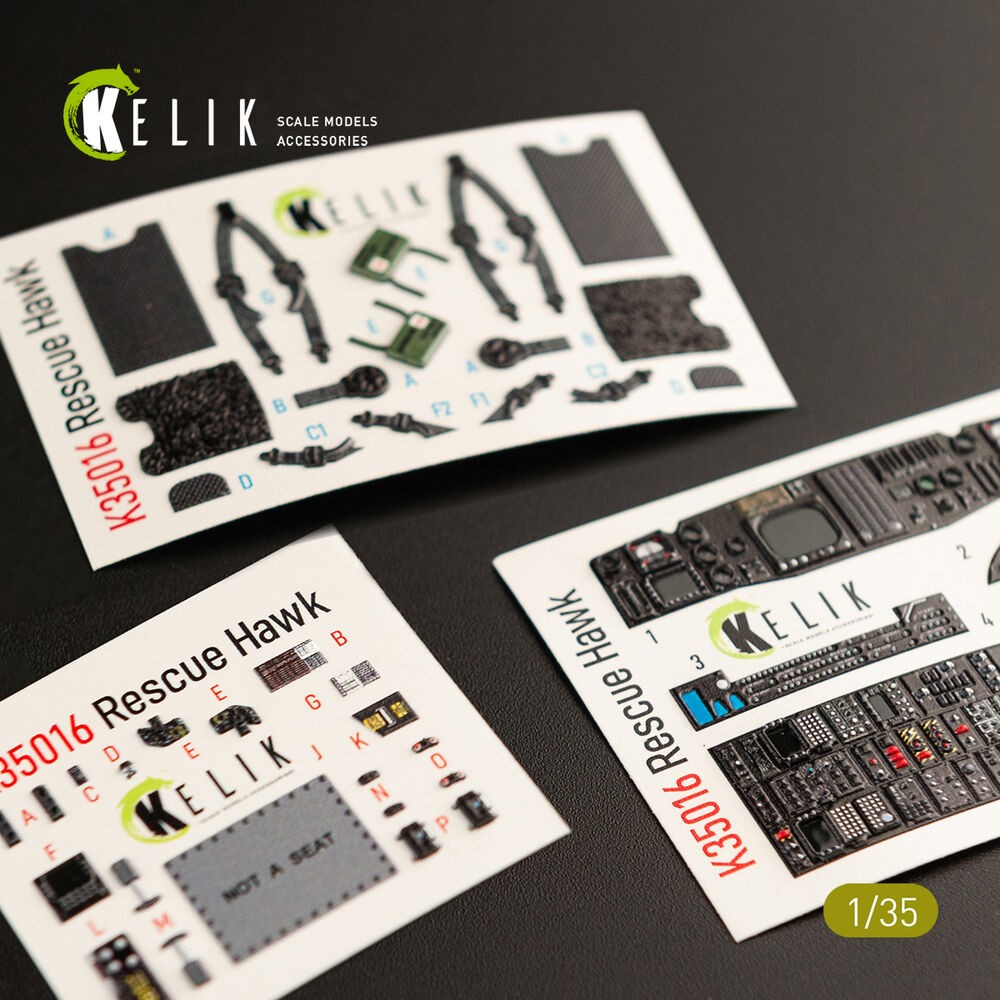 Kelik K35016 1:35 HH-60H Rescue Hawk Interior 3D Decals for Kitty Hawk / Zimim