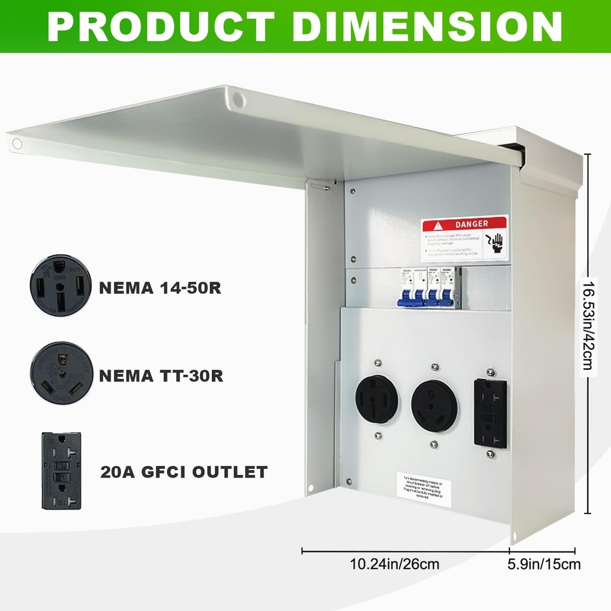 30 Amp Panel Box Boat Rv Receptacle Replacement RV Power Outlet Panel - 50/30/20 Amp ...
