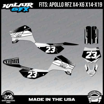 Graphics Kit for Apollo RFZ X4 X5 X6, X14 to X19 Viper Series - White