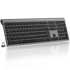 2.4G Wireless Slim Full-Size Keyboard with Numeric Keypad, Calculator Button,...