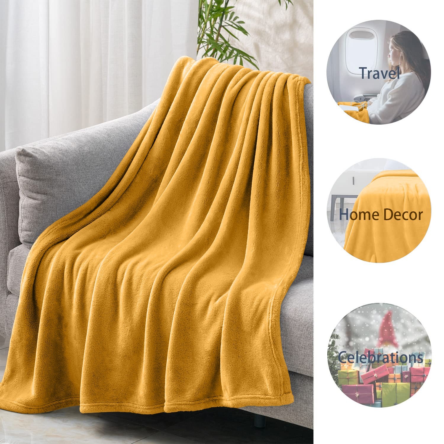 Twin Queen - 14 Colors Cozy Throw For Sofa Bed Couch